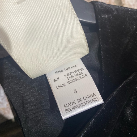 Black Velvet Jumpsuit with Bow and Crystal Accent NWT - Picture 7 of 8